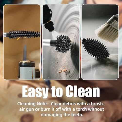 CAELUM Carbide Rotary Burr Set 3 Pcs, 1/8" Coarse, for Dremel Rotary Tools