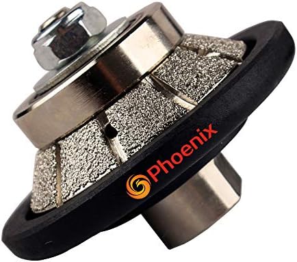 Raizi 3/16 inch Demi Bullnose Half Bullnose Diamond Hand Profile Wheel Router Bits 45 Degree Bevel Edge for Granite Concrete Marble Countertop Edge (E5)