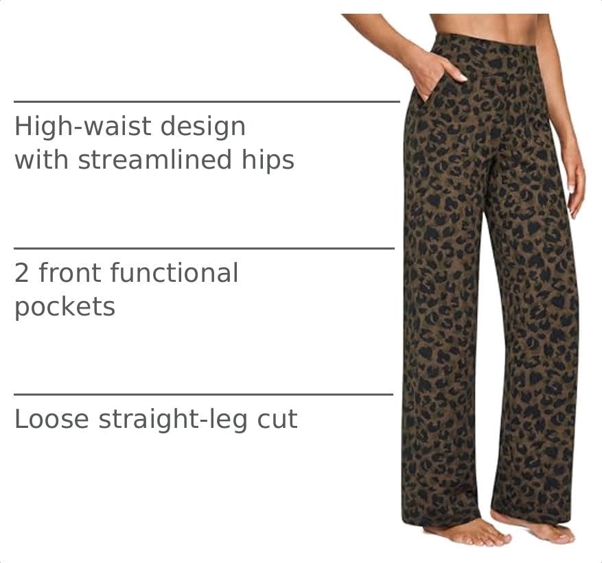 G4Free Yoga Pants for Women Wide Leg Pants with Pockets High Waisted