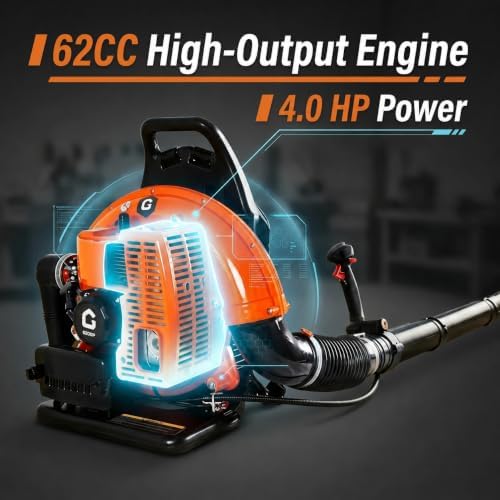GarveeTech 66CC Gas Backpack Leaf Blower, Yard Lawn Care, Snow Removal