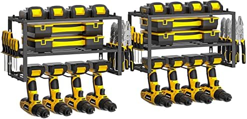 SPACECARE Power Tool Organizer- 2 Pack 3 Layers Rack for 8 Drill Holders
