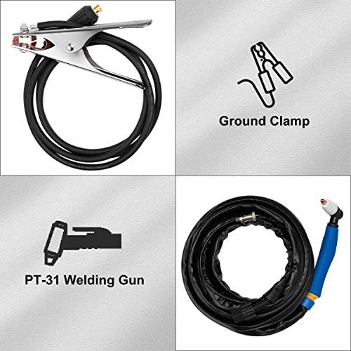 Plasma Cutter, CUT50 50Amp 110V/220V Dual Voltage Cutting Machine, Non-Touch Pilot Arc Plasma Cutter Machine Air Plasma Cutter with High-Frequency Start, Portable Plasma Cutter MOS Type