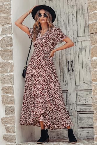 PRETTYGARDEN Women's Boho Floral Summer Maxi Dresses