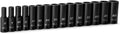 Capri Tools 3/8 in. Drive Deep Impact Socket Set, 12-Point, Metric, 8 to 22 mm, 15-Piece