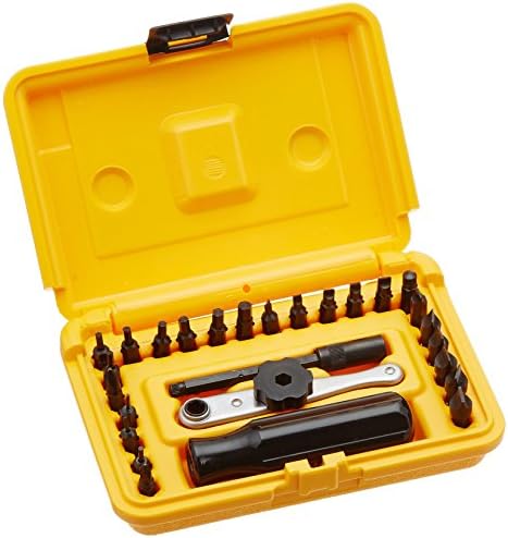 Chapman MFG 8900 Gun Owner Standard Screwdriver Set - Slotted, Phillips & SAE Hex Bits - Set Offers 24 USA Made Insert Bits, Mini Ratchet, Spinner, Screwdriver Handle + Extension (Yellow Case)