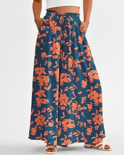 BTFBM Wide Leg Flowy Palazzo Pants for Women