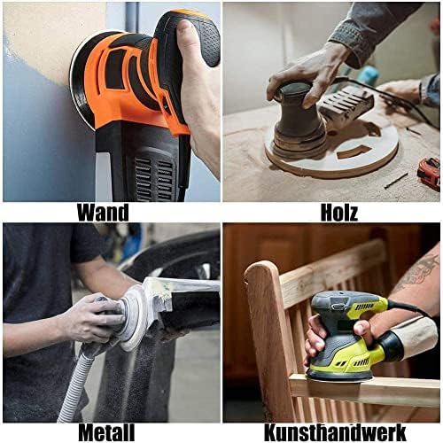 Utoolmart 8-inch Hook and Loop Sanding Discs, 5 Each of 80# 100# 120# 180# 240# 400# Aluminum Oxide Sandpaper, for Random Orbital Sander Wood Metal Auto Dry Polishing, 30 Pcs