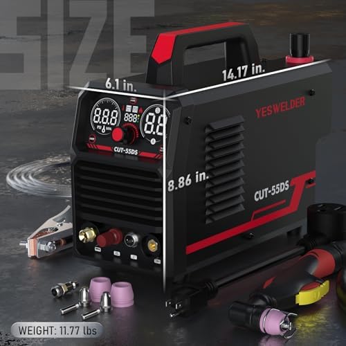 YESWELDER CUT-55DS 55A Pilot Arc Plasma Cutter, 110/220V, Non-Touch Pilot Arc