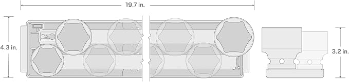 TEKTON 1/2 Inch Drive Impact Socket Set, 8-Piece | SID92106 | (1-9/16 - 2 in.), Shallow, 6-Point, Socket Rail