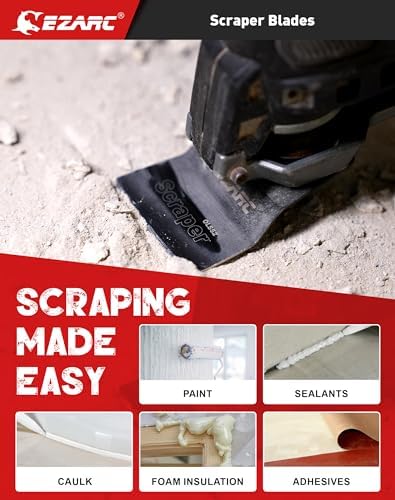 EZARC 7PCS Oscillating Saw Blades, Titanium Multitool Blades for Wood Metal, Multitool Blades Kits with Arc Edge Japanese Teeth Fit Dewalt Milwaukee Bosch