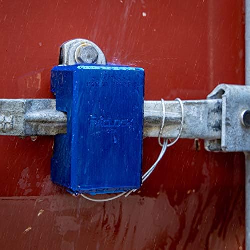 PACLOCK's 82-Series Patented Container Lock, UCS, Keyed Different, Blue, Anodized Aluminum, 1, for Ribbed-Handles on Container Doors
