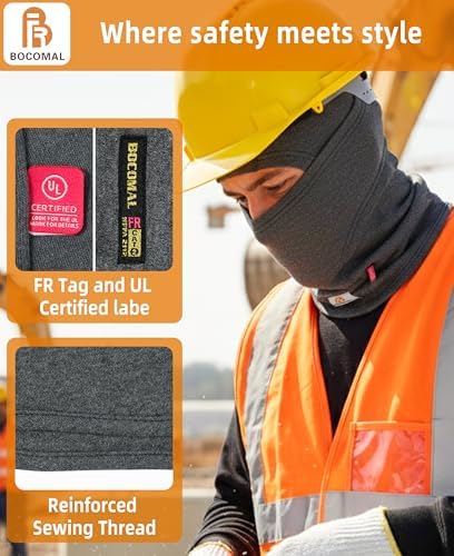 BOCOMAL FR Balaclava with Face Mask 7oz Midweight Arc Rated NFPA2112 CAT2