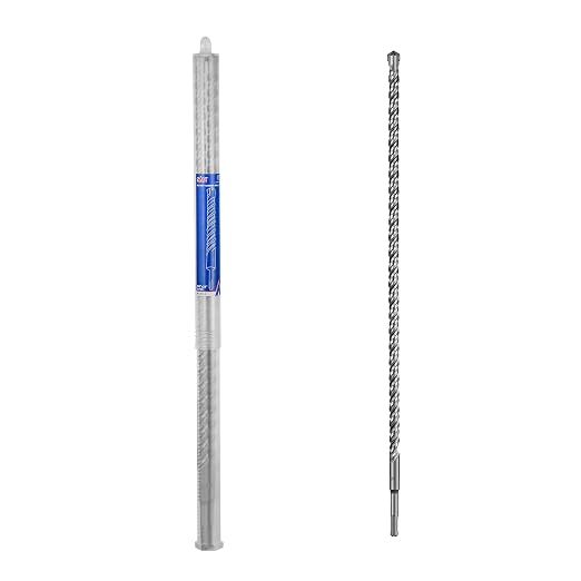 SALI SDS Plus Rotary Hammer Drill Bit 2 Pcs 5/8"*24" Concrete Drill Bit Kit Cross-Type Double Thread Carbide Material Suitable for Concrete, Brick, Cement Walls, Stone, Hammer Drill Bits for Concrete