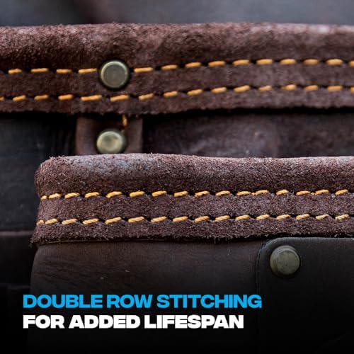 Ox Pro Full Grain Leather Tool Pouches - Made with Double Stitching and Rivet Reinforced Pockets