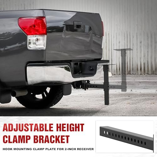 YZONA Tow Hitch 2 Inch, Heavy Duty Hitch Mount Vise Plate Bracket, Adjustable Steel Trailer Receiver Support Stand, Universal Fits for Vehicle Repairs, Metalworking, Welding, Toolbox & Outdoor Use