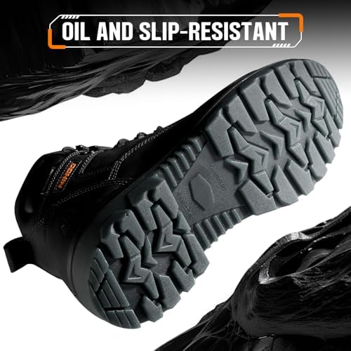 NINGO Waterproof Steel Toe Work Boots for Men, EH Rated, Puncture Proof