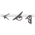 Starrett Combination Set with Square, Center and Reversible Protractor Head and Blade - 18" Blade Length, Cast Iron Heads, Hardened Steel, 4R Graduation Type - 435-18-4R