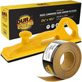 Dura-Gold Pro Series Rigid Longboard Hand Sanding File Block with Both Hook & Loop Backing and PSA Backing Adapter Pad & 40 Grit PSA Longboard Sandpaper 20 Yard Roll, 2-3/4" Wide