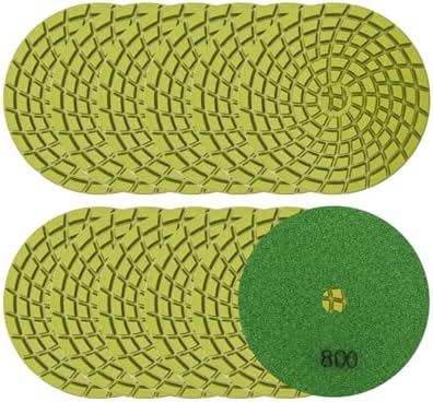 SHDIATOOL 4-Inch Diamond Polishing Pads 12PCS for Concrete 800 Grit