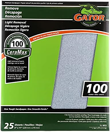 Gator CeraMax 9" x 11" Ceramic Sanding Sheets, 100 Grit, 25 Pack