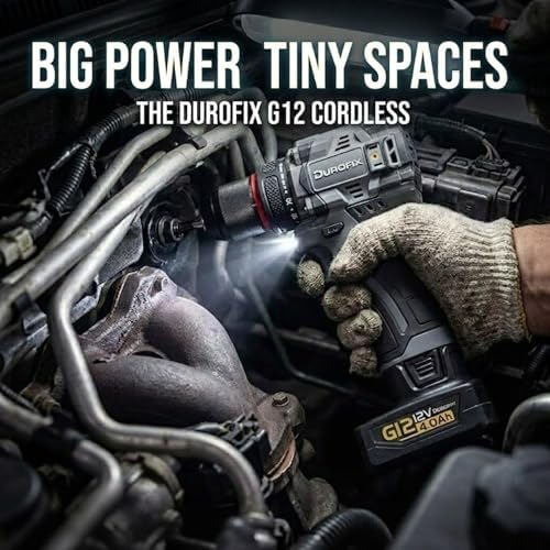 Durofix G12 Series RK12136-2-K6 12V Cordless 3/8" Hammer Drill Power Tool Combo Kit with Compact Polisher Sander, 1 Battery & Charger