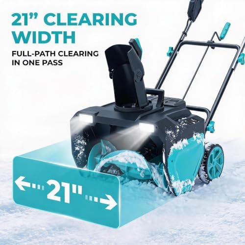 Aptliton 40V Electric Snow Blower 21 Inch & 2 * 5.0Ah Batteries