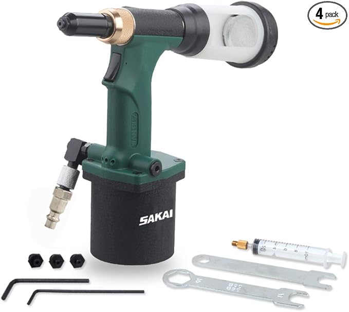 SAKAI Pneumatic Hydraulic Pull Rivet Gun - Automatic Suction Air Rivet Tool