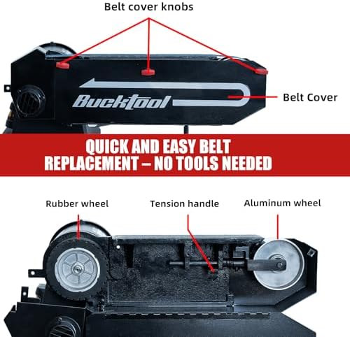 BUCKTOOL 2x48" Belt Sander for Knife Making and Metal,1HP,7A,4500FPM