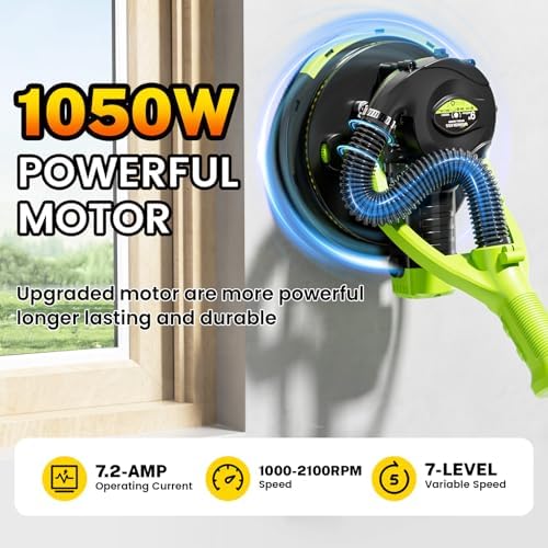 Drywall Sander 1050W Popcorn Ceiling Removal Tool with Collector