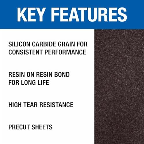 Mercer Industries 418036 Silicon Carbide 12" x 18" Floor Sanding Sheets, 36 Grit (20 pack)