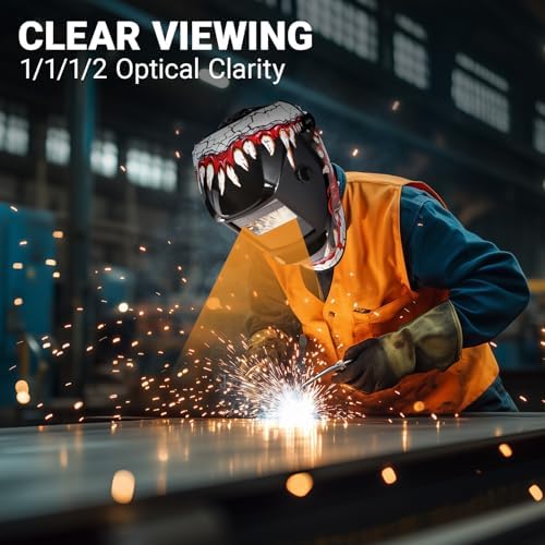 Solar Battery Powered 3.94''X1.93'' Large View Wide Shade 4/9-13 for TIG MIG ARC Cool Welder Mask Hood Helmet