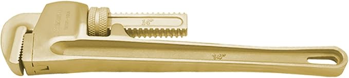 WEDO Pipe Wrench 40 * 300mm,Non-Sparking Pipe Wrench,Spark-Free Straight Plumbing Wrench,Aluminum Bronze