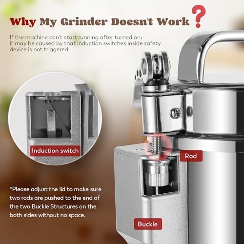Moongiantgo Grain Mill Grinder Electric, 300g Upright, 110V