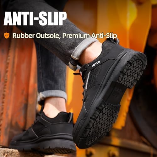 Steel Toe Shoes for Men Puncture Resistant Mens Safety Work Shoes