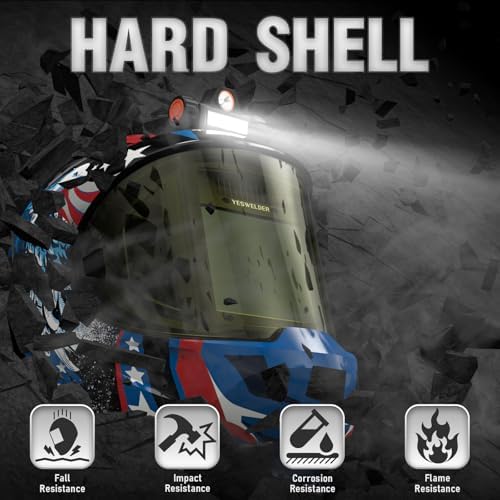 YESWELDER Auto Darkening Welding Helmet with LED, 180° View, LYG-Q800D-BE