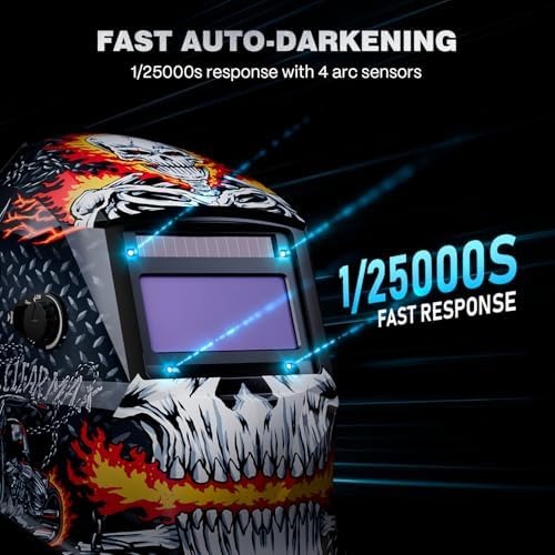 ARCCAPTAIN Welding Helmet Auto Darkening, 1/25000s Response, Shade 4/9-13