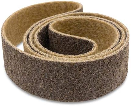 Red Label Abrasives 2 X 42 Inch Non Woven Surface Conditioning Sanding Belts for Knife Makers and Metal Fabricators - Brown Coarse Grit Sand Paper - 3 Pack