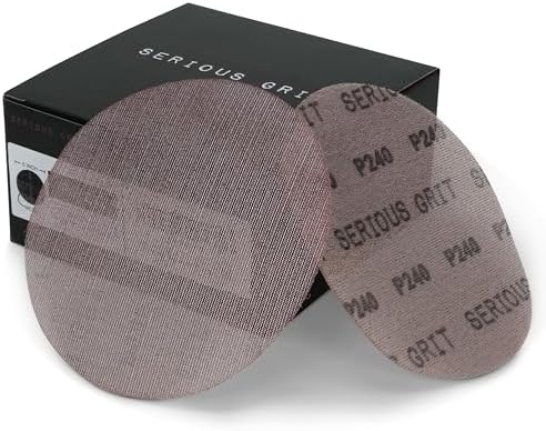 Serious Grit - 6-Inch P240 Grit Ceramic Mesh Sanding Discs - 50 Pack