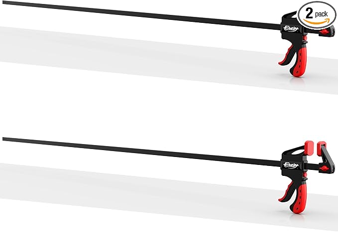 50" Bar Clamps for Woodworking 2-Piece, One-Handed Quick-Change F Clamp/Spreader with 130 LBS Load Limit, Wood Clamps for Gluing, Carpentry, DIY, and Woodworking
