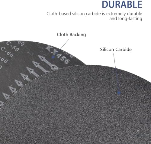 HUAALIUCHE Floor Sanding Disc Cloth-Backed Silicon Carbide，17" x 2" Holes for Concrete, Stone, 100 Grit, 3-Pack