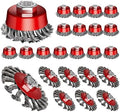 Wire Wheel for Angle Grinder Carbon Steel Knotted Cup Brush 24Pcs