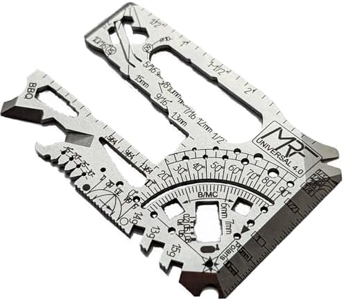 Universal 4.0 – 80+ Tools Credit Card Multitool – 440C Stainless Steel Tool Card with Ruler & Bottle Opener, Wrenches, Bit Driver & Pry Bar – TSA Approved