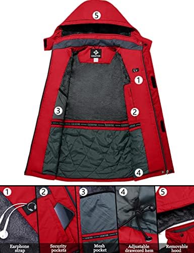 GEMYSE Men's Winter Ski Jacket Waterproof Snow Coat with Detachable Hood