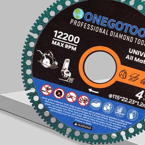 4-1/2 inch Indestructible Cutting Discs for Angle Grinder 7/8" Blades Cut Off Wheels Diamond Tool Metal rebar Porcelain Tile Granite Marble Smooth Cutter (5pcs)