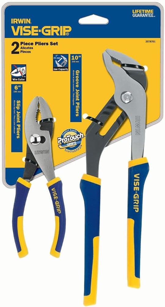 Irwin 2 Pc. Traditional Pliers Set - 6 in. Slip Joint & 10 in. Groove Joint