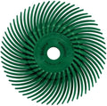Dedeco Sunburst Radial Bristle Discs 12-Pack - 4" Curved - 3/8" Arbor - Dark-Green 50 Grit (Extra-Coarse) - Aluminum Oxide for Polishing & Finishing