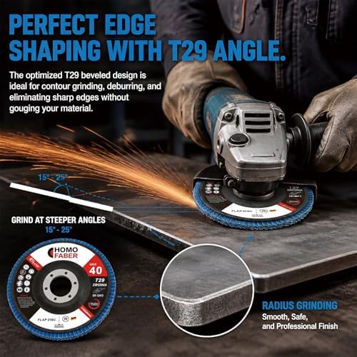 HOMO FABER 30 Pack Flap Discs 4 1/2 for Angle Grinder, 40 Grit Zirconia T29