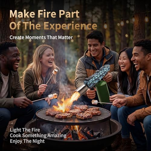 Propane Torch Gun, Adjustable Flame Blow Torch for Cooking and BBQ
