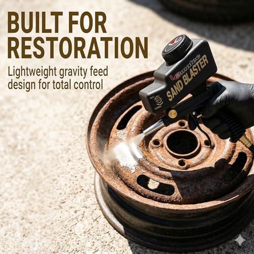 LE LEMATEC Portable Sand Blaster Gun Kit, Pneumatic Tool for Rust Removal