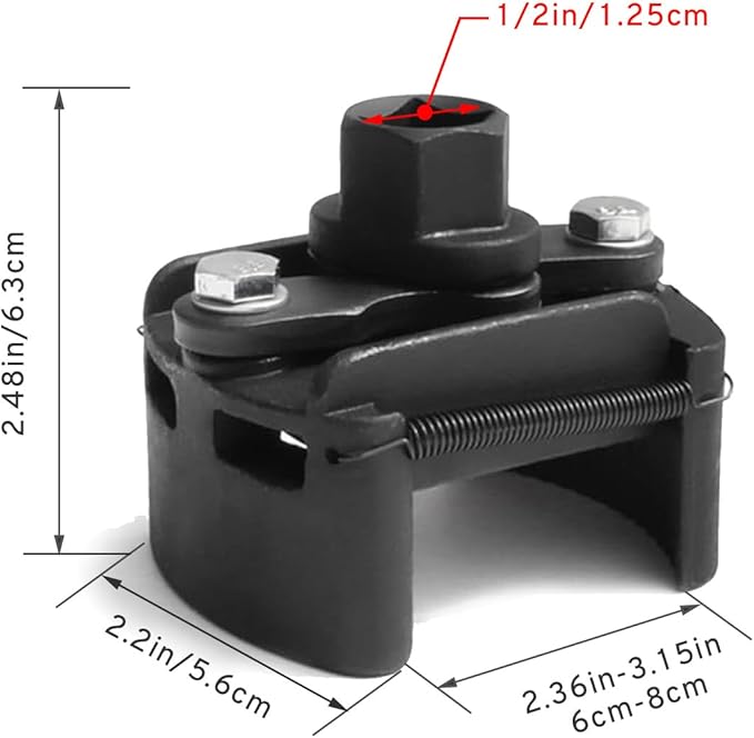 Oil Filter Wrench Removal Tool Adjustable Use for 2.36 inch to 3.15 inch, Durable Cap Spanner Tool Set with 2 Durable Non Slip Serrated Jaws Special Design